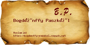 Bogdánffy Paszkál névjegykártya